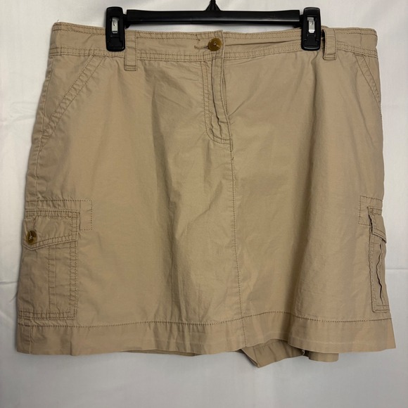 Chaus Sport Pants - Chaus‎ Sport Women 16 Cool Taupe Cargo Skort Cotton Mini Skirt Shorts UPC039
